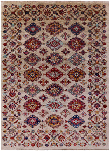 Super Kazak Hand Knotted Wool Rug - 9' 2" X 12' 3" - Golden Nile