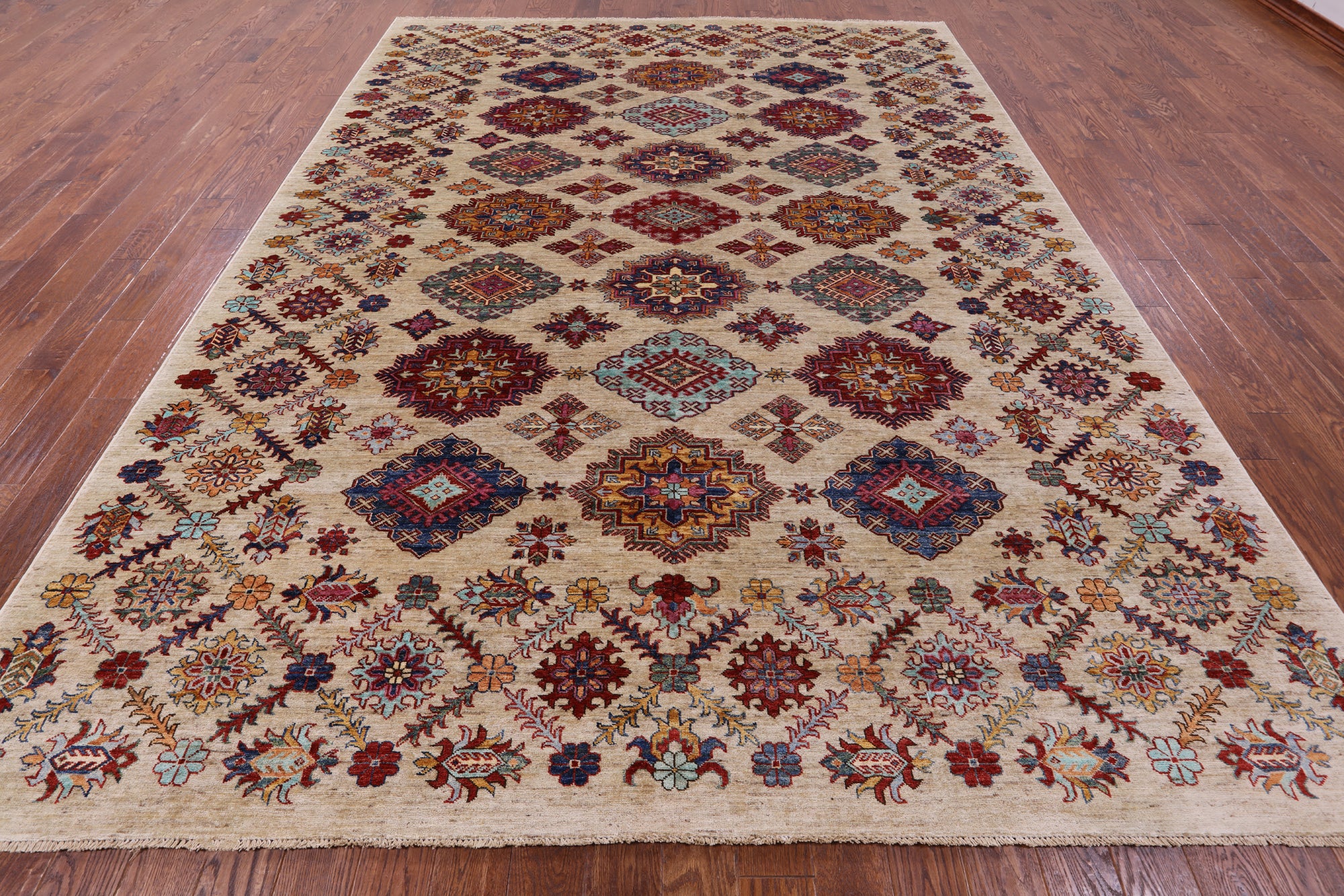 Super Kazak Hand Knotted Wool Rug - 9' 2" X 12' 3" - Golden Nile