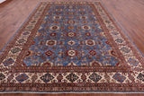 Blue Super Kazak Hand Knotted Wool Rug - 10' 0" X 13' 8" - Golden Nile