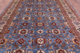 Blue Super Kazak Hand Knotted Wool Rug - 10' 0" X 13' 8" - Golden Nile