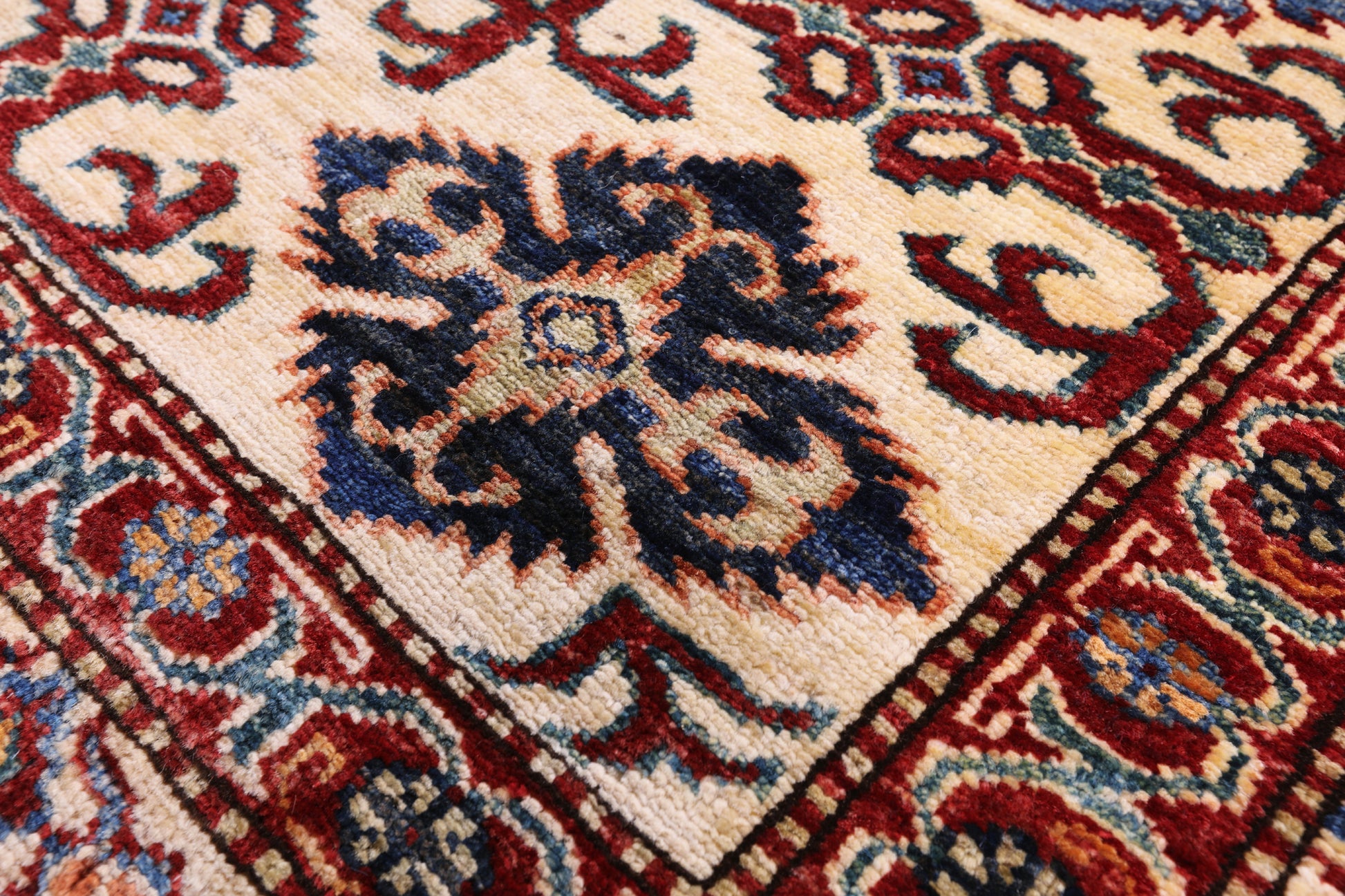 Blue Super Kazak Hand Knotted Wool Rug - 10' 0" X 13' 8" - Golden Nile