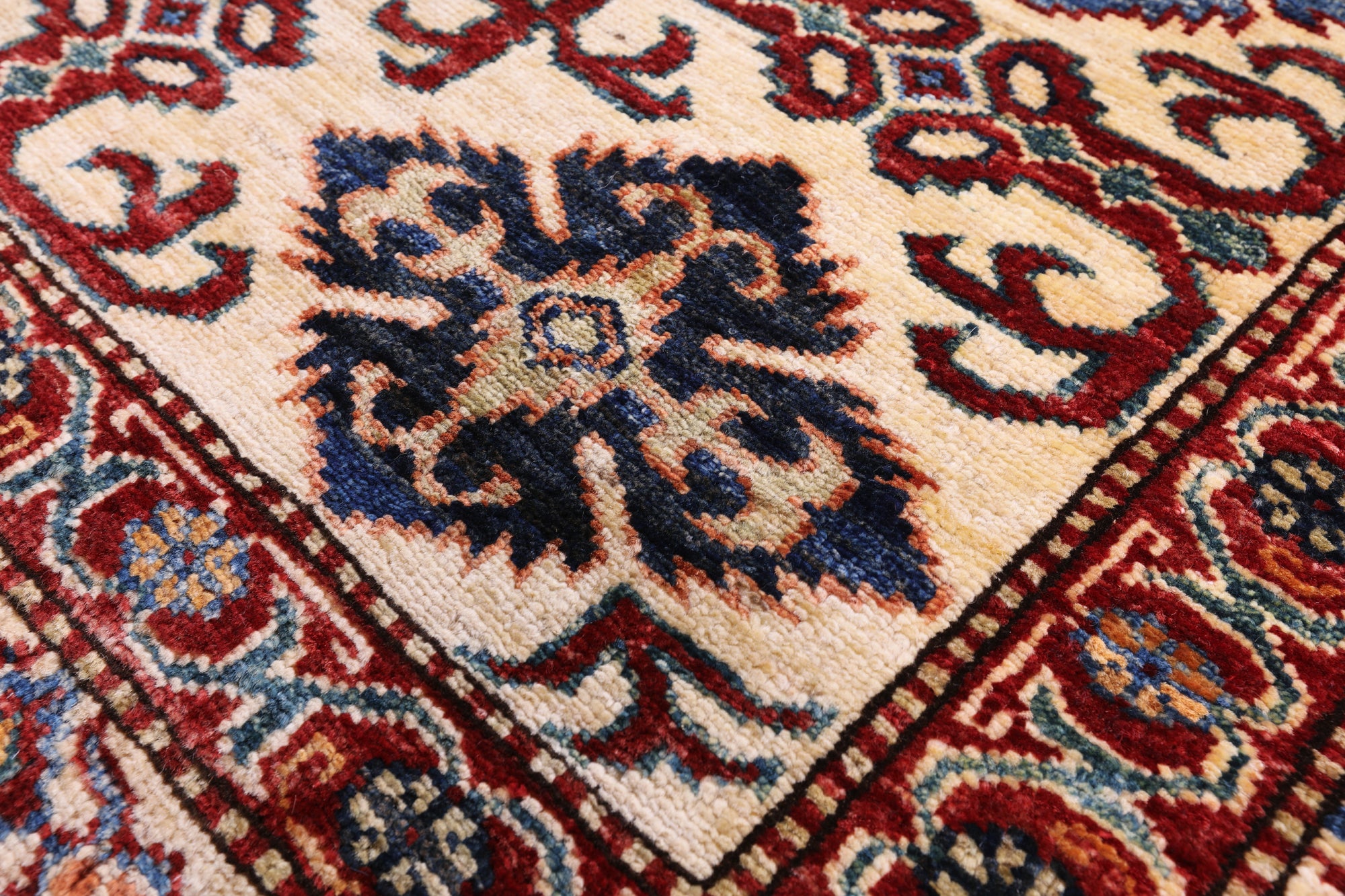 Blue Super Kazak Hand Knotted Wool Rug - 10' 0" X 13' 8" - Golden Nile