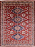 Red Super Kazak Hand Knotted Wool Rug - 8' 10" X 11' 5" - Golden Nile