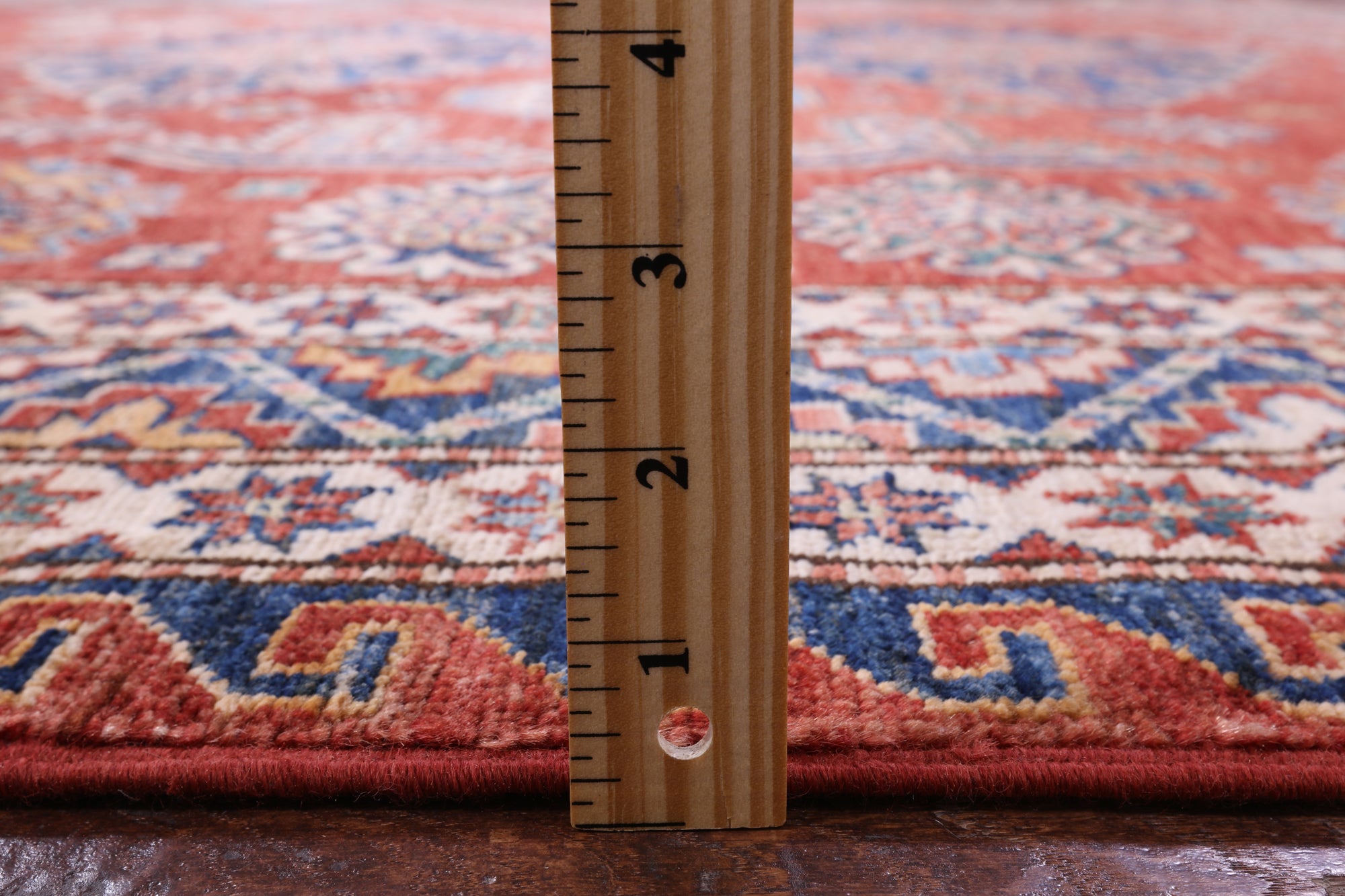 Red Super Kazak Hand Knotted Wool Rug - 8' 10" X 11' 5" - Golden Nile