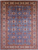 Blue Super Kazak Hand Knotted Wool Rug - 9' 11" X 13' 1" - Golden Nile