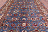 Blue Super Kazak Hand Knotted Wool Rug - 9' 11" X 13' 1" - Golden Nile