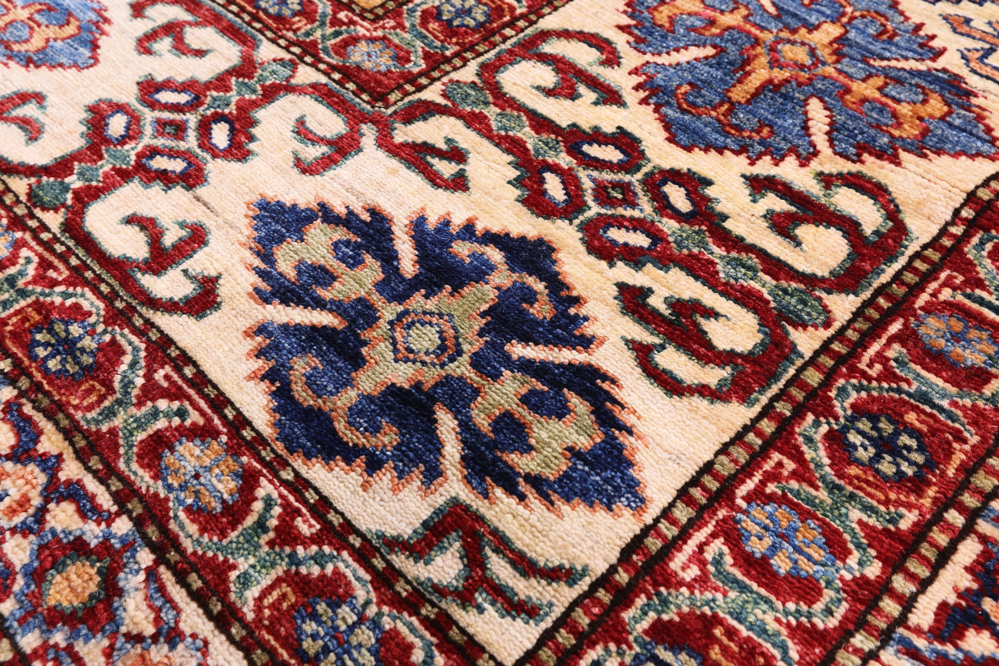 Blue Super Kazak Hand Knotted Wool Rug - 9' 11" X 13' 1" - Golden Nile