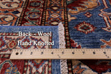 Blue Super Kazak Hand Knotted Wool Rug - 9' 11" X 13' 1" - Golden Nile