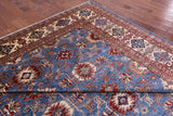 Blue Super Kazak Hand Knotted Wool Rug - 9' 11" X 13' 1" - Golden Nile