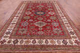 Red Super Kazak Hand Knotted Wool Rug - 9' 0" X 11' 11" - Golden Nile