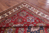 Red Super Kazak Hand Knotted Wool Rug - 9' 0" X 11' 11" - Golden Nile