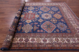 Blue Super Kazak Hand Knotted Wool Rug - 8' 8" X 12' 1" - Golden Nile