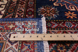 Blue Super Kazak Hand Knotted Wool Rug - 8' 8" X 12' 1" - Golden Nile