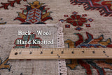 Ivory Super Kazak Hand Knotted Wool Rug - 8' 3" X 10' 5" - Golden Nile