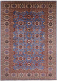 Blue Super Kazak Hand Knotted Wool Rug - 8' 11" X 12' 6" - Golden Nile