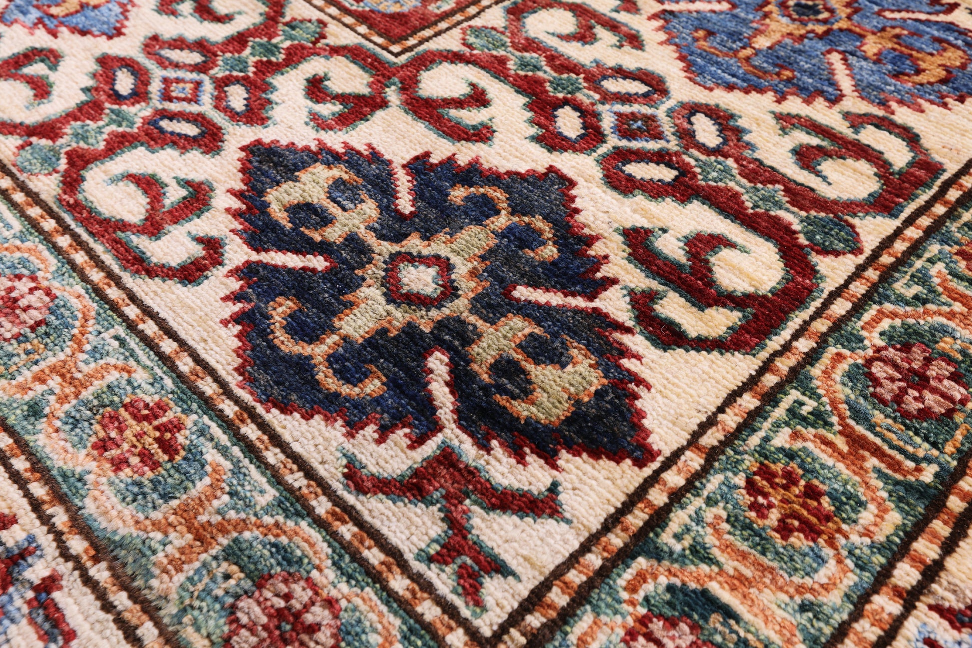 Blue Super Kazak Hand Knotted Wool Rug - 8' 11" X 12' 6" - Golden Nile