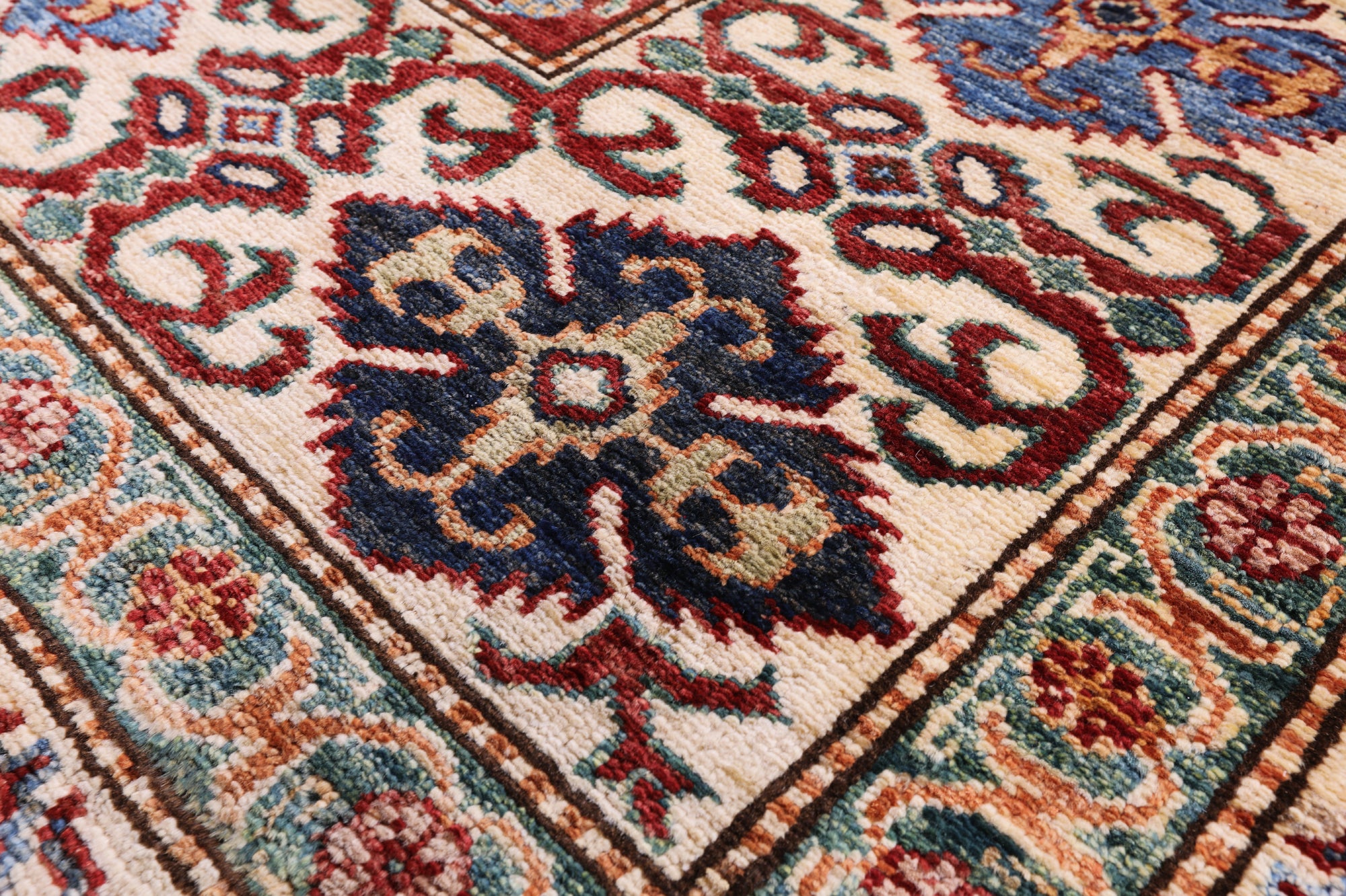 Blue Super Kazak Hand Knotted Wool Rug - 8' 11" X 12' 6" - Golden Nile