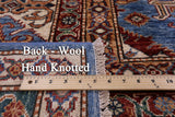 Blue Super Kazak Hand Knotted Wool Rug - 8' 11" X 12' 6" - Golden Nile