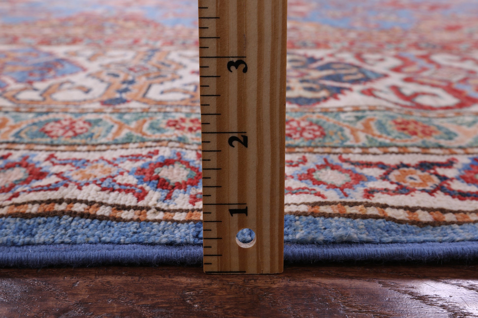 Blue Super Kazak Hand Knotted Wool Rug - 8' 11" X 12' 6" - Golden Nile