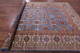 Blue Super Kazak Hand Knotted Wool Rug - 8' 11" X 12' 6" - Golden Nile
