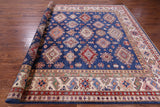 Blue Super Kazak Hand Knotted Wool Rug - 8' 11" X 12' 4" - Golden Nile