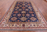 Blue Super Kazak Hand Knotted Wool Rug - 8' 11" X 12' 4" - Golden Nile