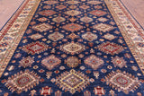 Blue Super Kazak Hand Knotted Wool Rug - 8' 11" X 12' 4" - Golden Nile