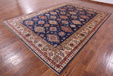 Blue Super Kazak Hand Knotted Wool Rug - 8' 11" X 12' 4" - Golden Nile