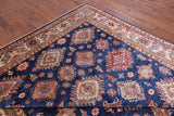 Blue Super Kazak Hand Knotted Wool Rug - 8' 11" X 12' 4" - Golden Nile