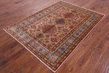 Super Kazak Hand Knotted Wool Rug - 4' 11" X 6' 8" - Golden Nile