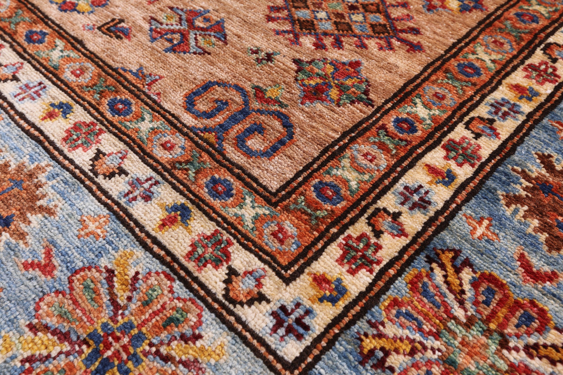 Super Kazak Hand Knotted Wool Rug - 4' 11" X 6' 8" - Golden Nile