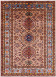 Super Kazak Hand Knotted Wool Rug - 4' 11" X 6' 8" - Golden Nile