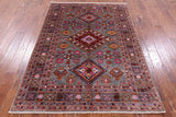 Super Kazak Hand Knotted Wool Rug - 4' 11" X 6' 11" - Golden Nile