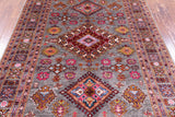 Super Kazak Hand Knotted Wool Rug - 4' 11" X 6' 11" - Golden Nile