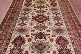 Ivory Super Kazak Hand Knotted Wool Rug - 6' 5" X 8' 11" - Golden Nile