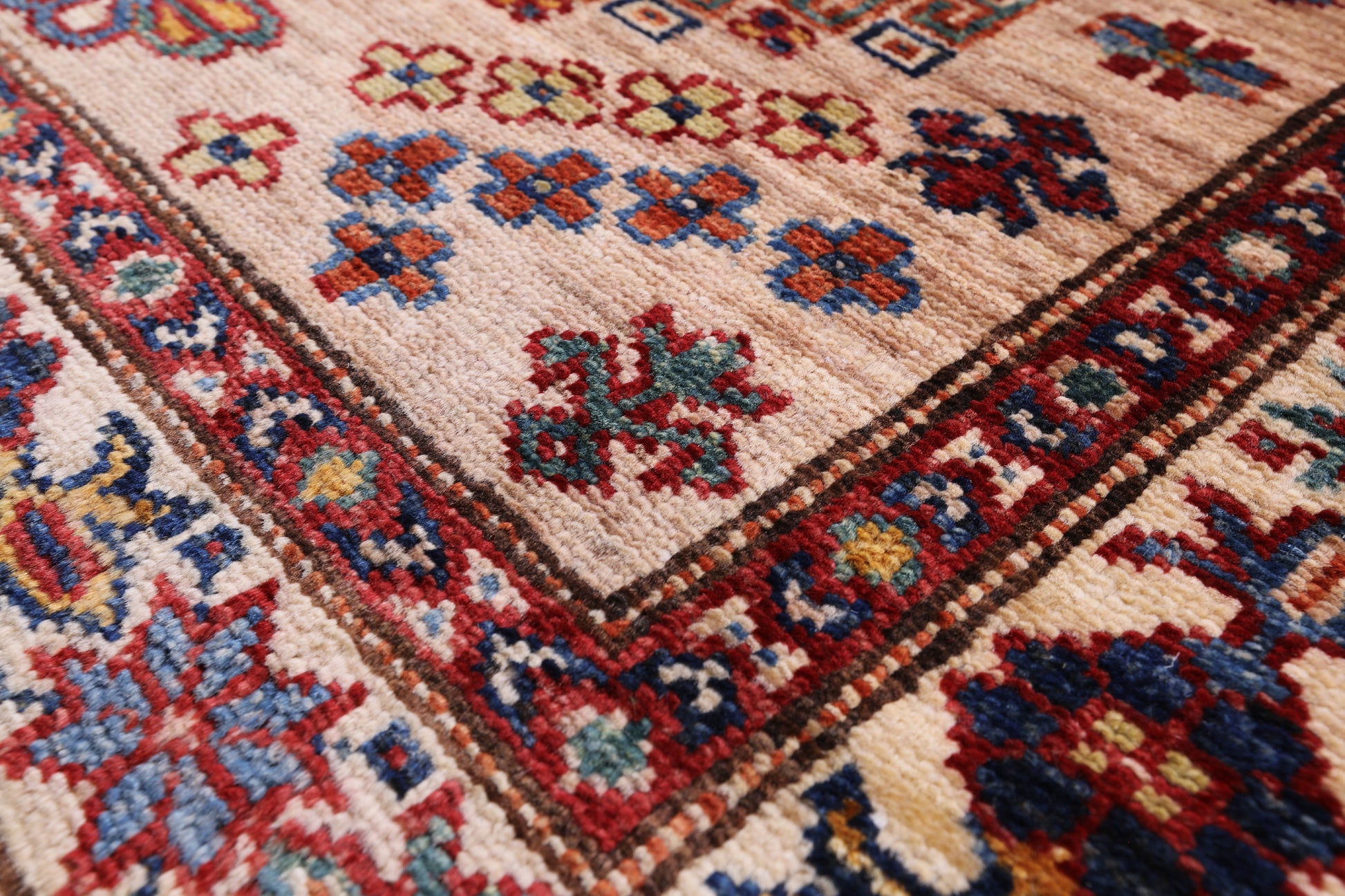 Super Kazak Hand Knotted Wool Runner Rug - 2' 7" X 9' 1" - Golden Nile