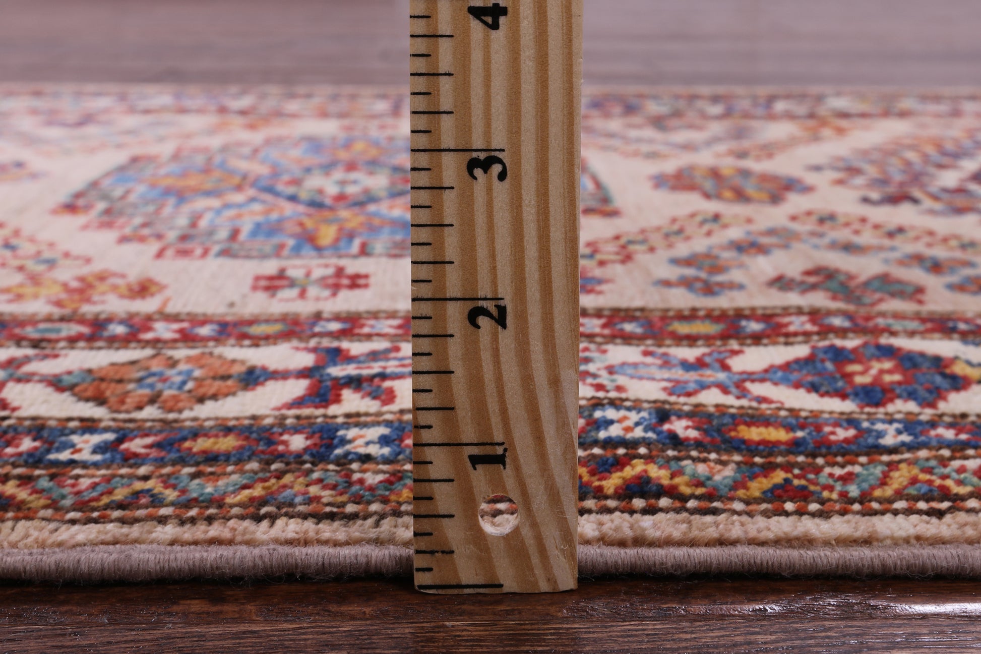 Super Kazak Hand Knotted Wool Runner Rug - 2' 7" X 9' 1" - Golden Nile