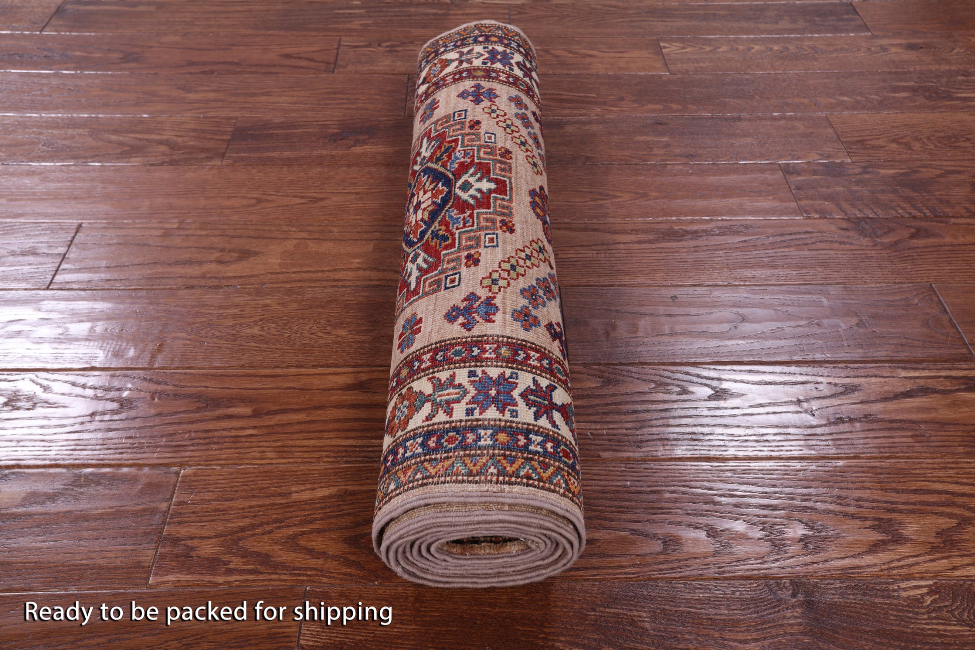 Super Kazak Hand Knotted Wool Runner Rug - 2' 7" X 9' 1" - Golden Nile