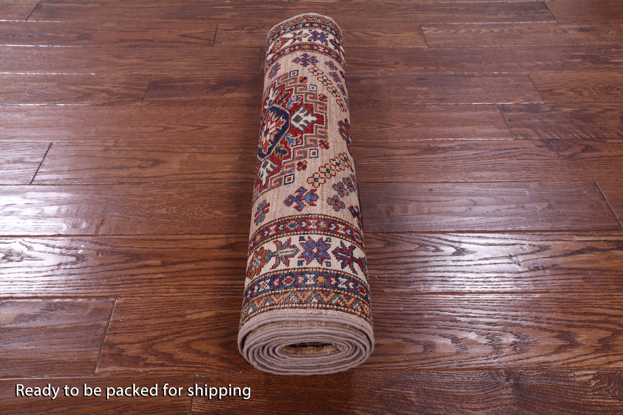 Super Kazak Hand Knotted Wool Runner Rug - 2' 7" X 9' 1" - Golden Nile