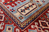 Blue Super Kazak Hand Knotted Wool Runner Rug - 2' 9" X 10' 1" - Golden Nile