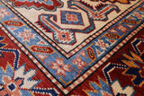 Ivory Super Kazak Hand Knotted Wool Runner Rug - 2' 9" X 9' 6" - Golden Nile