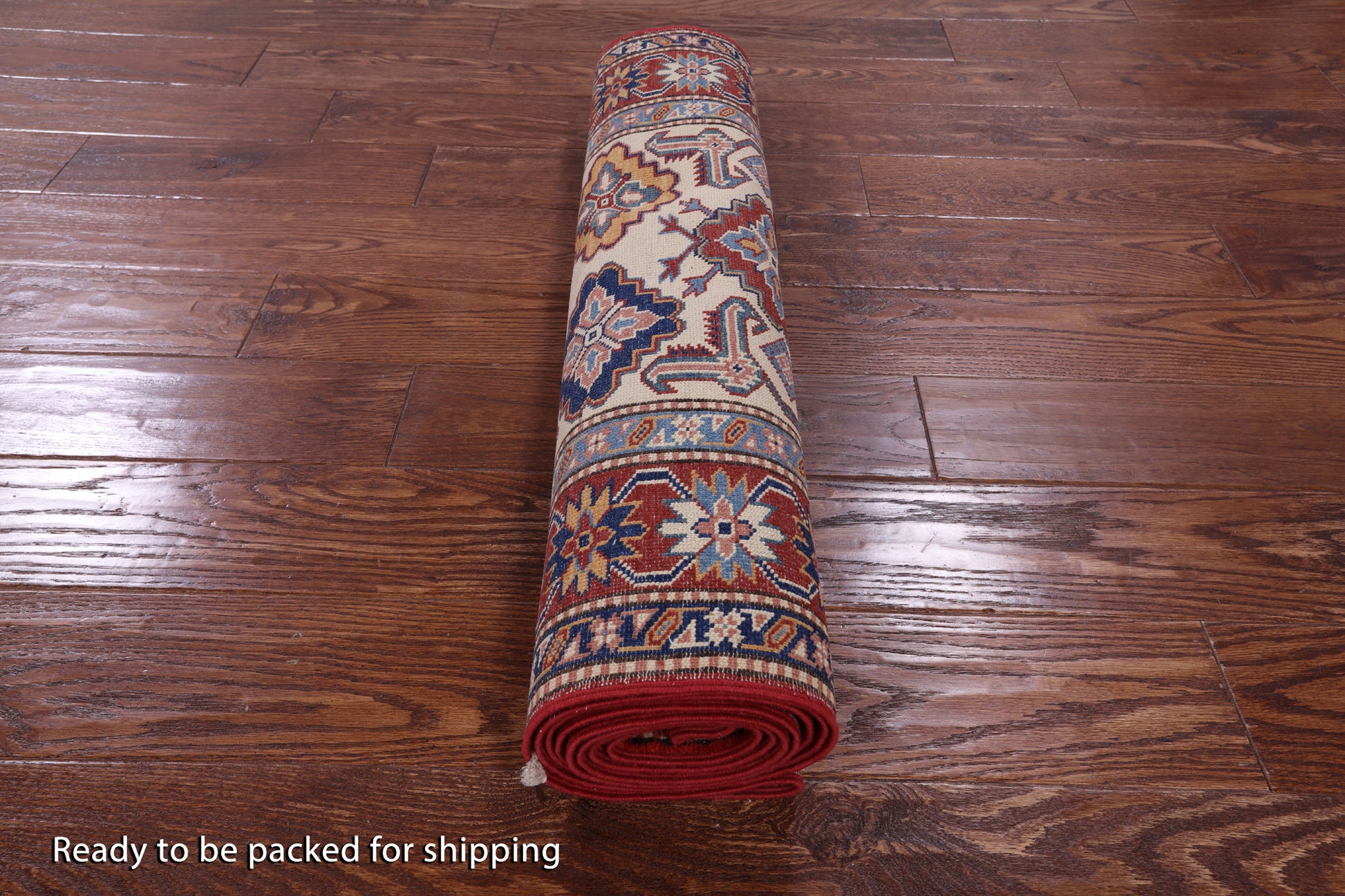 Ivory Super Kazak Hand Knotted Wool Runner Rug - 2' 9" X 9' 6" - Golden Nile