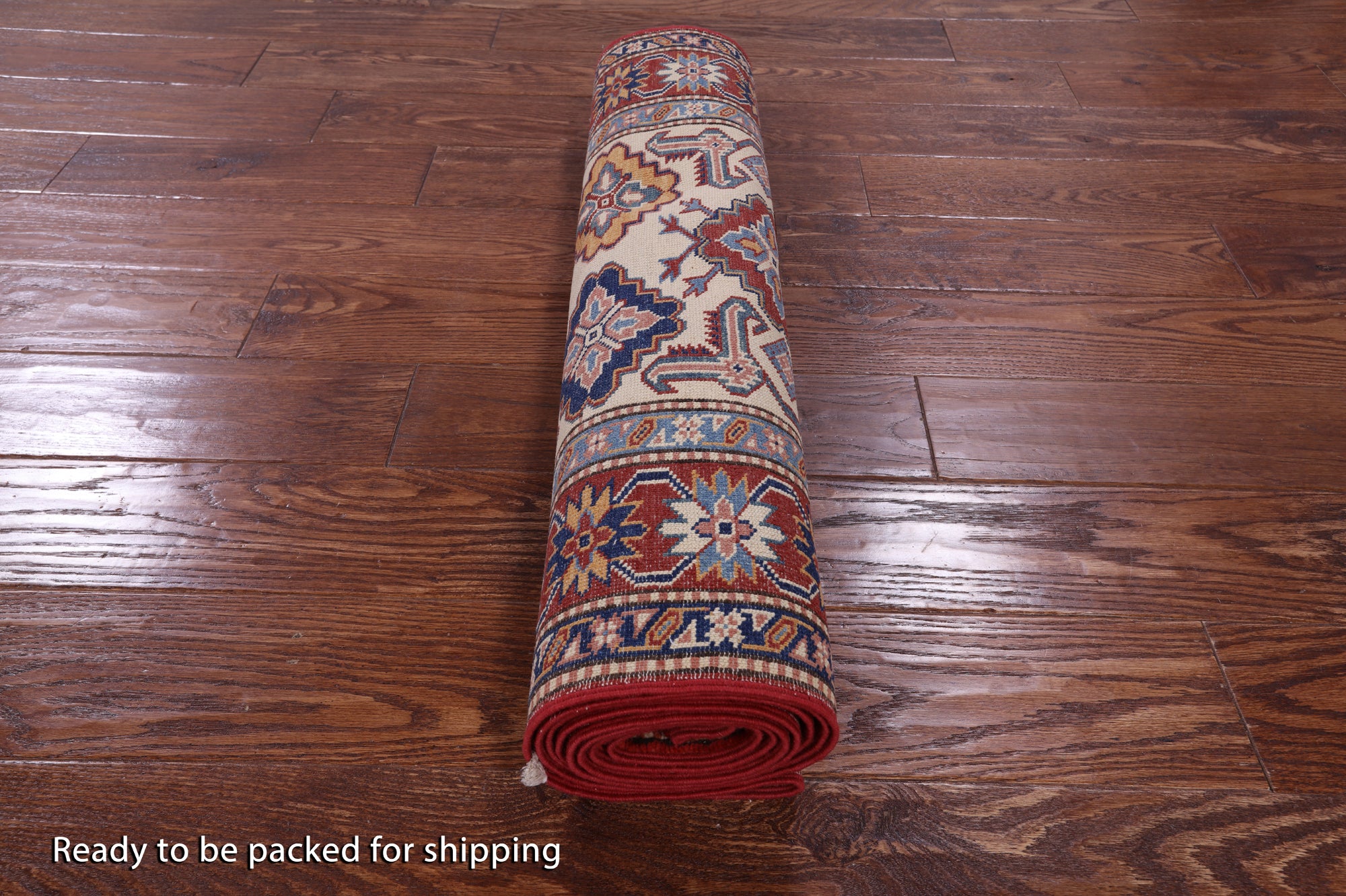 Ivory Super Kazak Hand Knotted Wool Runner Rug - 2' 9" X 9' 6" - Golden Nile