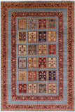Blue Garden Design Persian Hand Knotted Wool Rug - 6' 6" X 9' 8" - Golden Nile