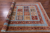 Blue Garden Design Persian Hand Knotted Wool Rug - 6' 6" X 9' 8" - Golden Nile