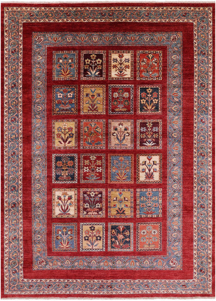 Red Garden Design Persian Handmade Wool Rug - 6' 6" X 9' 4" - Golden Nile