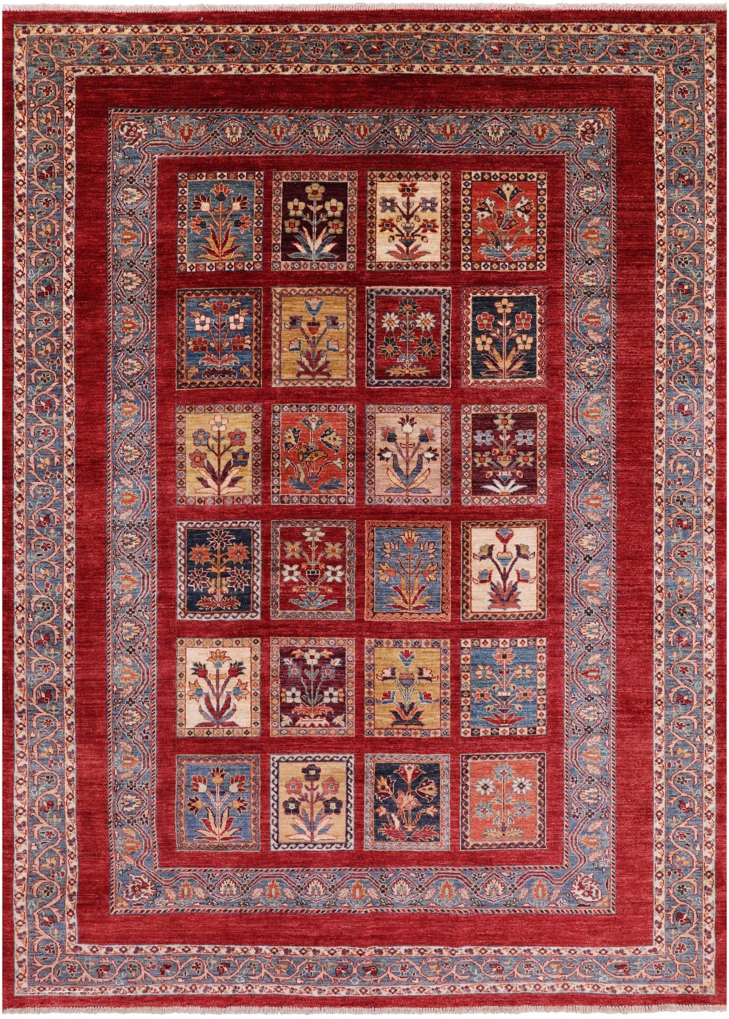 Red Garden Design Persian Handmade Wool Rug - 6' 6" X 9' 4" - Golden Nile