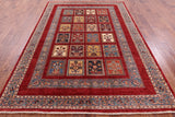 Red Garden Design Persian Handmade Wool Rug - 6' 6" X 9' 4" - Golden Nile