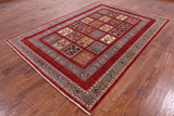 Red Garden Design Persian Handmade Wool Rug - 6' 6" X 9' 4" - Golden Nile