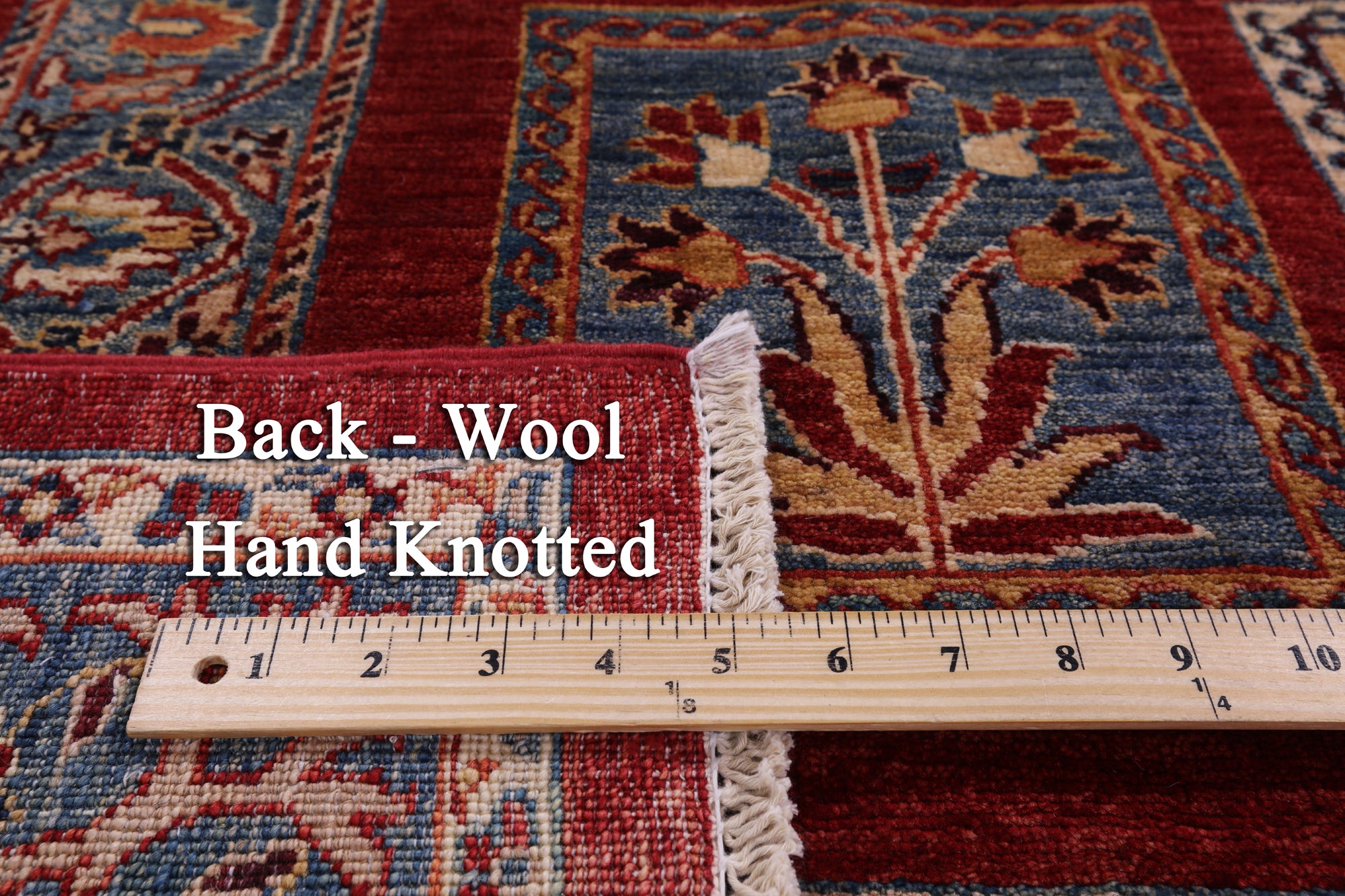 Red Garden Design Persian Handmade Wool Rug - 6' 6" X 9' 4" - Golden Nile